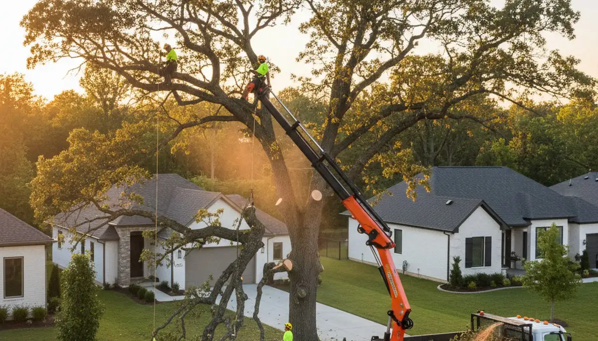 Professional tree removal service in Olathe, KS safely cutting and clearing hazardous trees