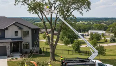 Professional tree removal service crew working in Olathe, KS