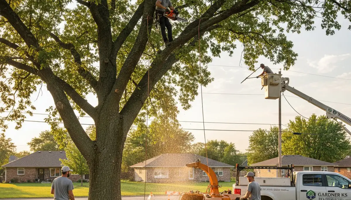 Professional tree removal service in Olathe KS safely clearing residential trees