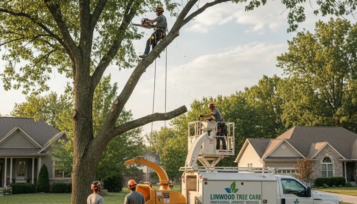 Professional tree removal service in Olathe KS safely cutting and clearing residential trees