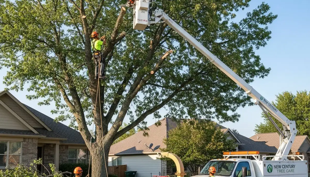 Professional tree removal service in Olathe, KS safely cutting and clearing residential trees