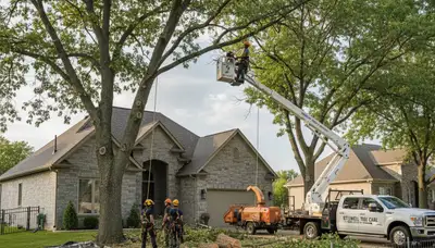 Professional tree removal service crew working safely in Olathe, KS